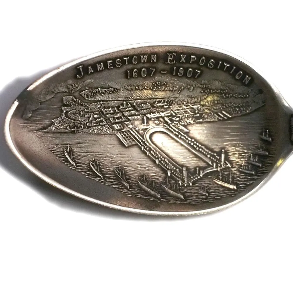 1907 Jamestown Exposition Large Size Sterling Souvenir Spoon