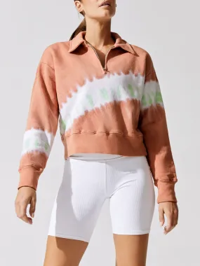 70s Half Zip Pullover - Clay Diagonal Dye