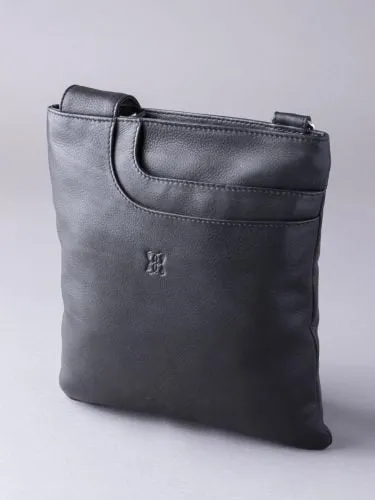 Allerdale Leather Cross Body Bag in Black