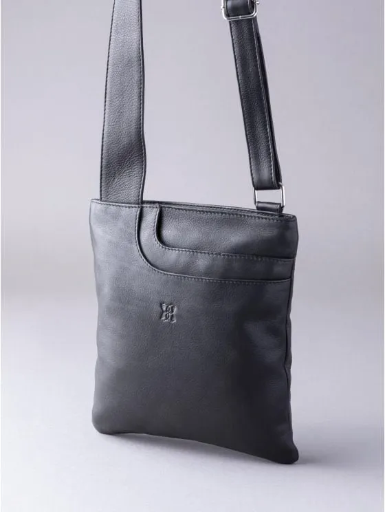 Allerdale Leather Cross Body Bag in Black