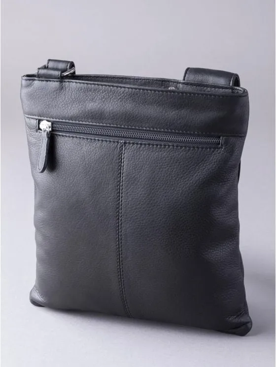 Allerdale Leather Cross Body Bag in Black