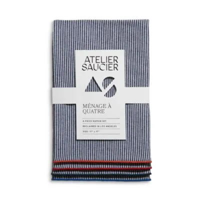 Atelier Saucier Americana Stripe Napkins, Set of 4