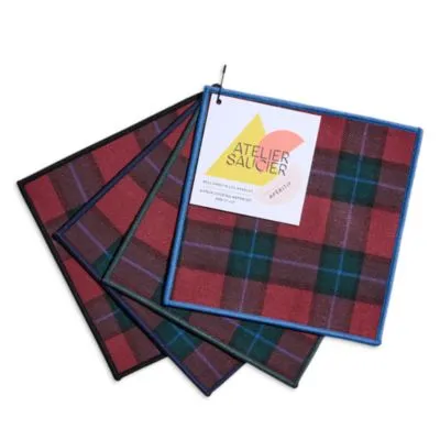 Atelier Saucier Jubilee Plaid Cocktail Napkins, Set of 4