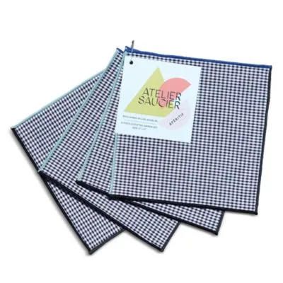 Atelier Saucier Retro Gingham Cocktail Napkins, Set of 4