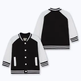 Baby Varsity Jacket BLACK/WHITE