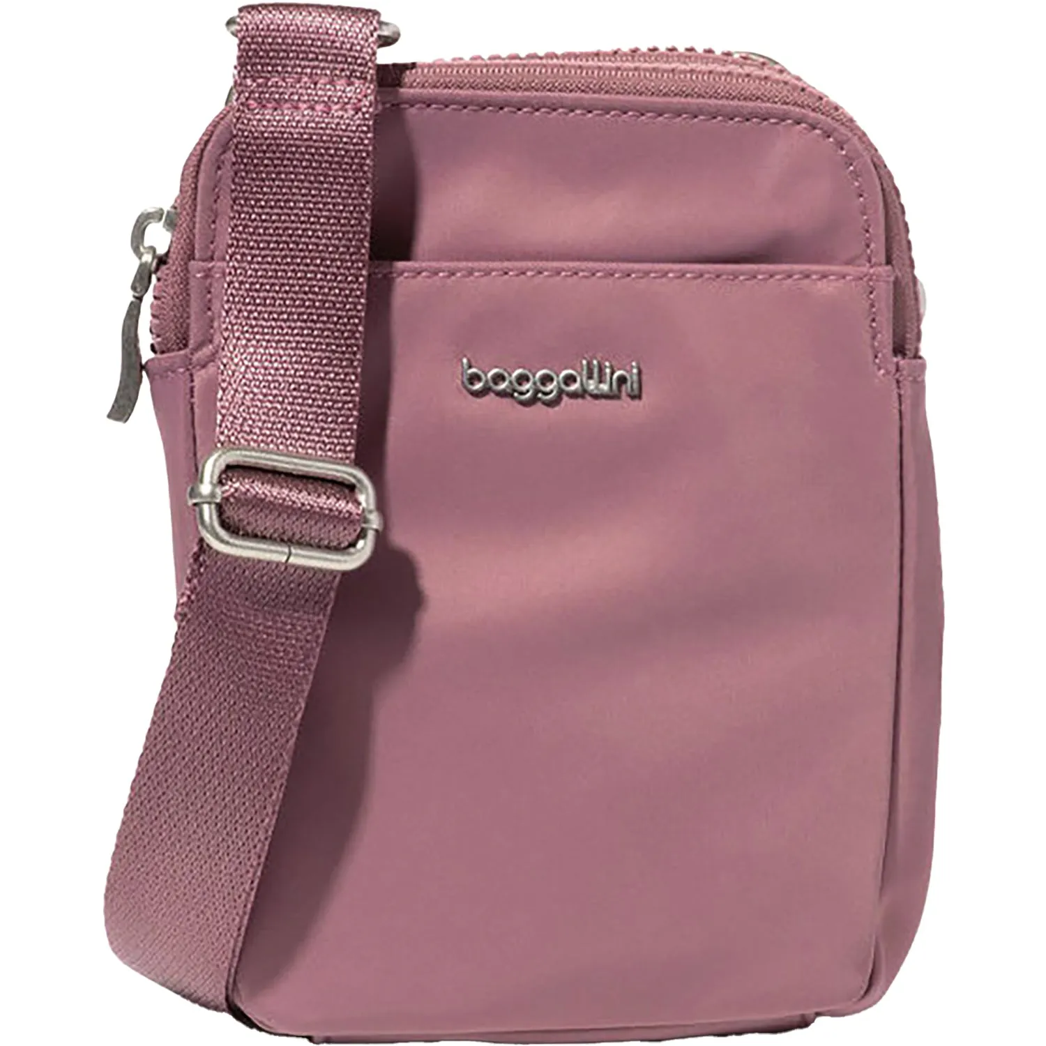 Baggallini Modern Take Two RFID Crossbody Mauve Twill Nylon