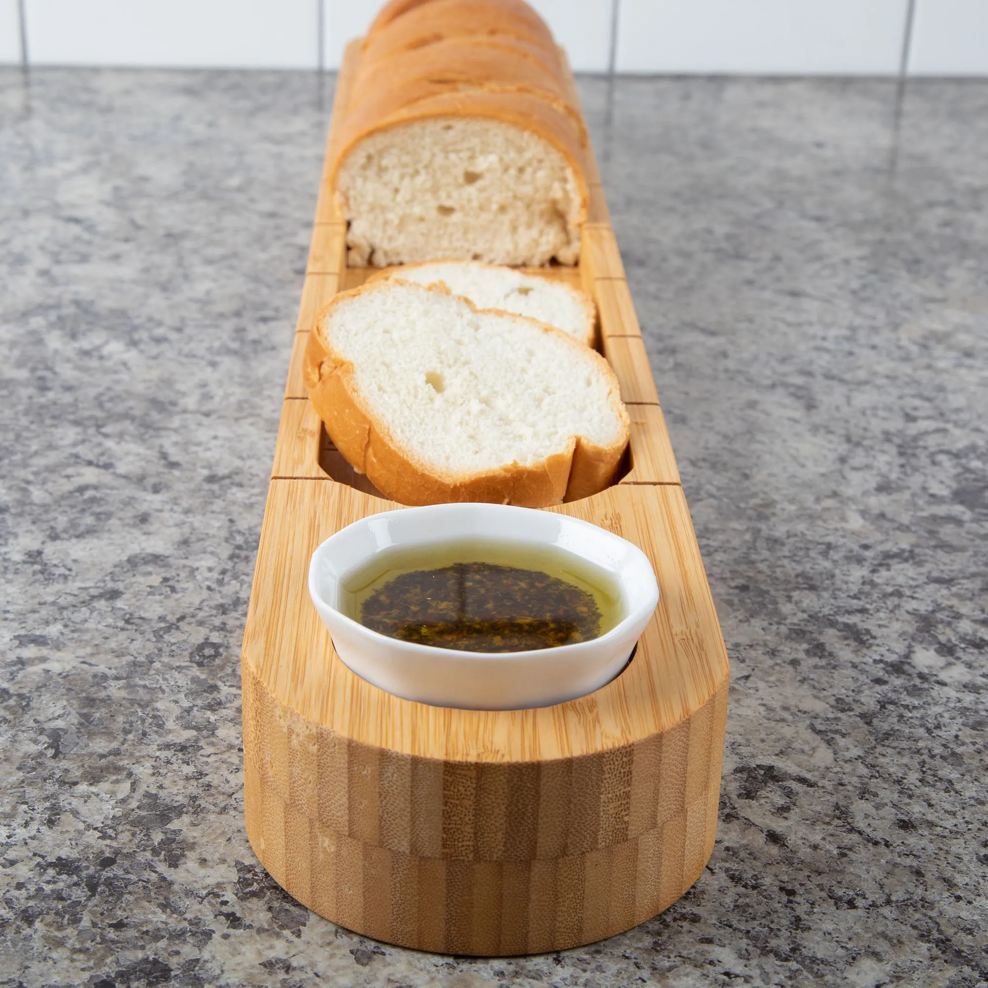 Bamboo Bread Cutting Board with Dip Cup