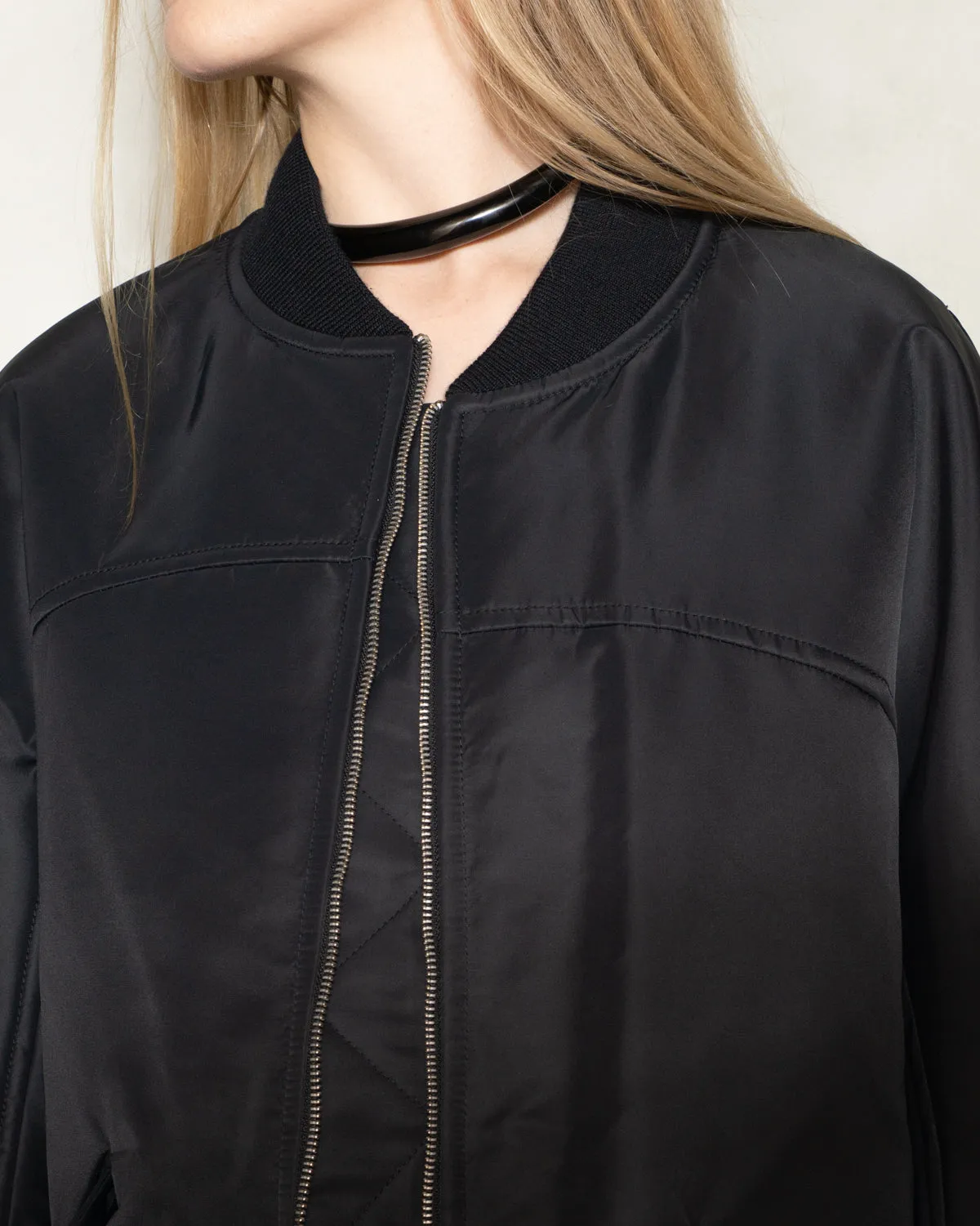 Black Cato Oversized Bomber Jacket