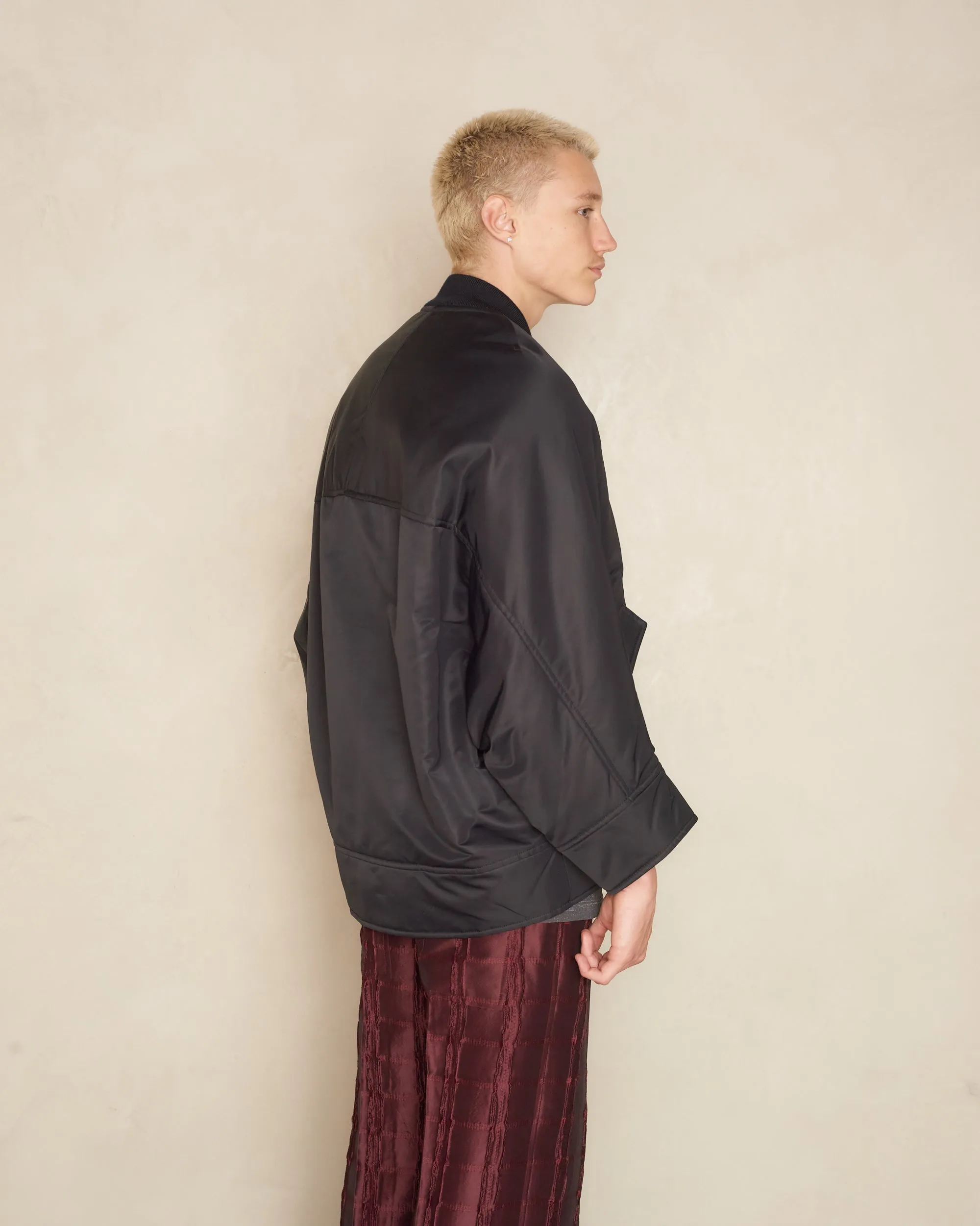 Black Cato Oversized Bomber Jacket