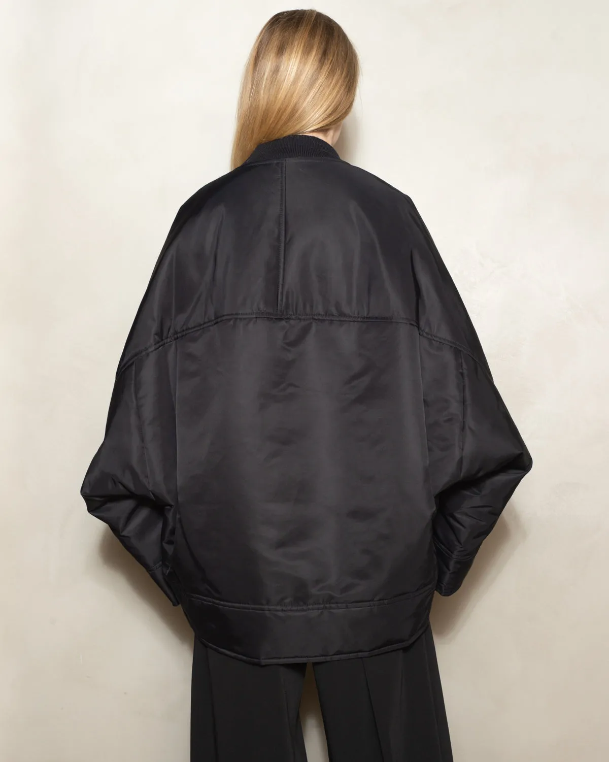 Black Cato Oversized Bomber Jacket