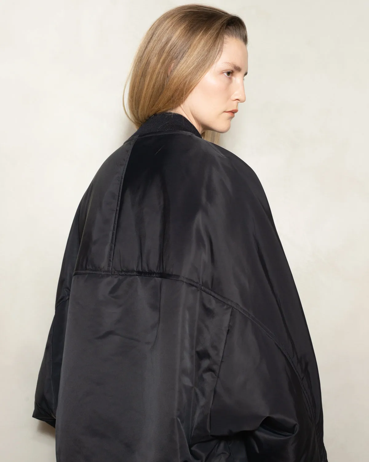 Black Cato Oversized Bomber Jacket