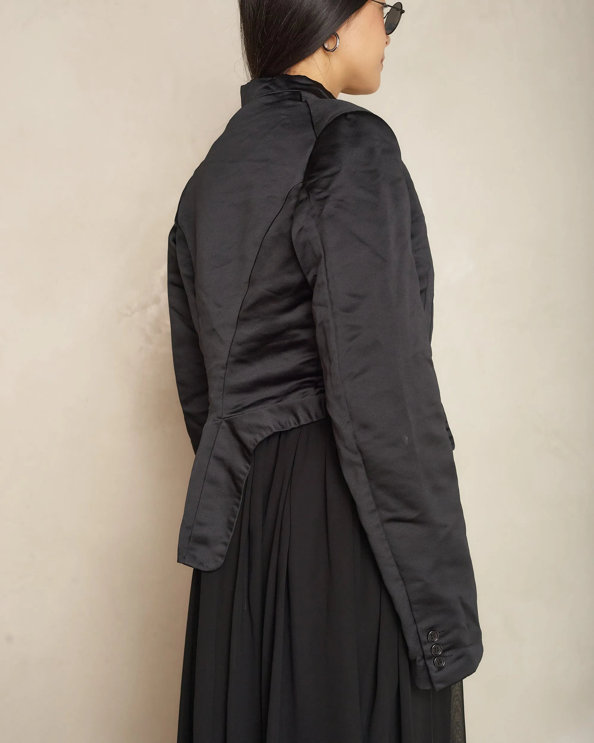 Black High Neck Clasp Jacket