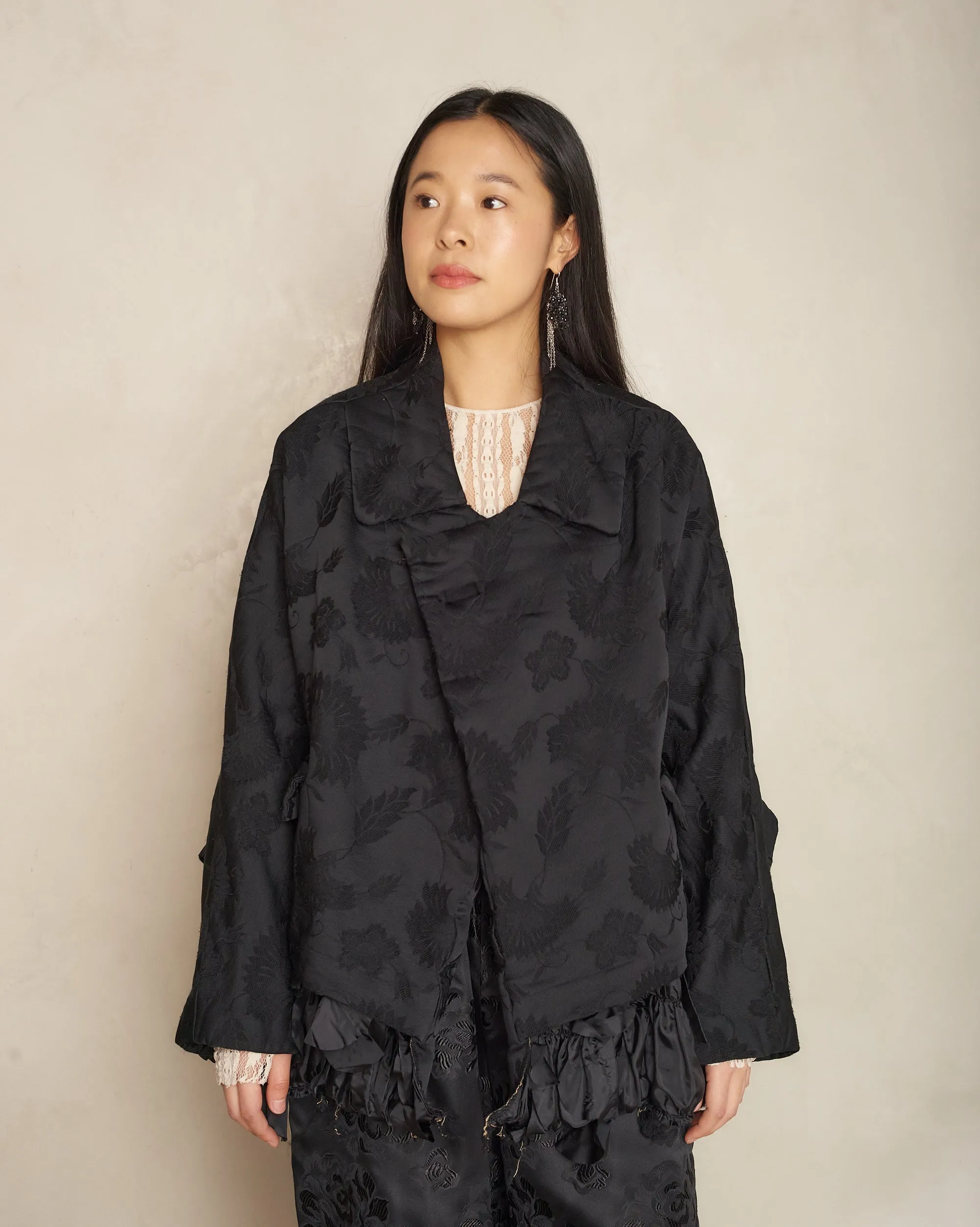 Black Jacquard Taffeta Jacket