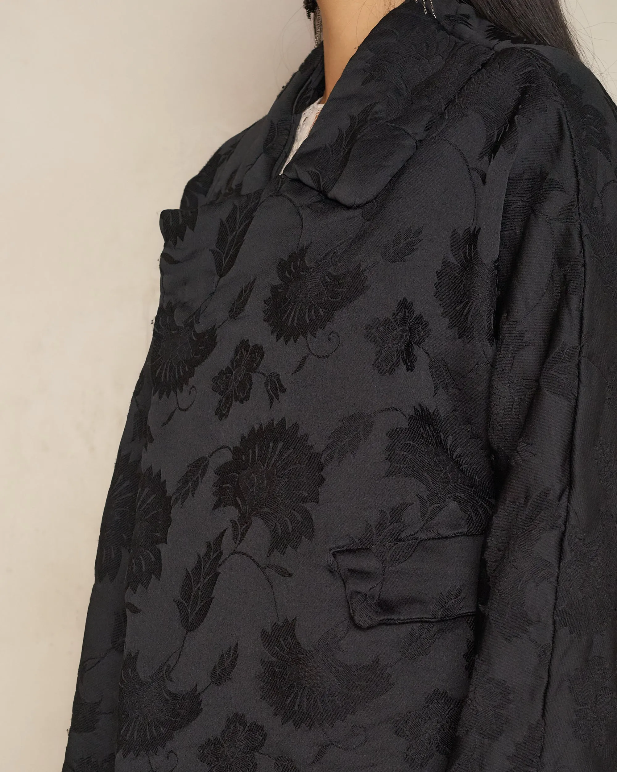 Black Jacquard Taffeta Jacket