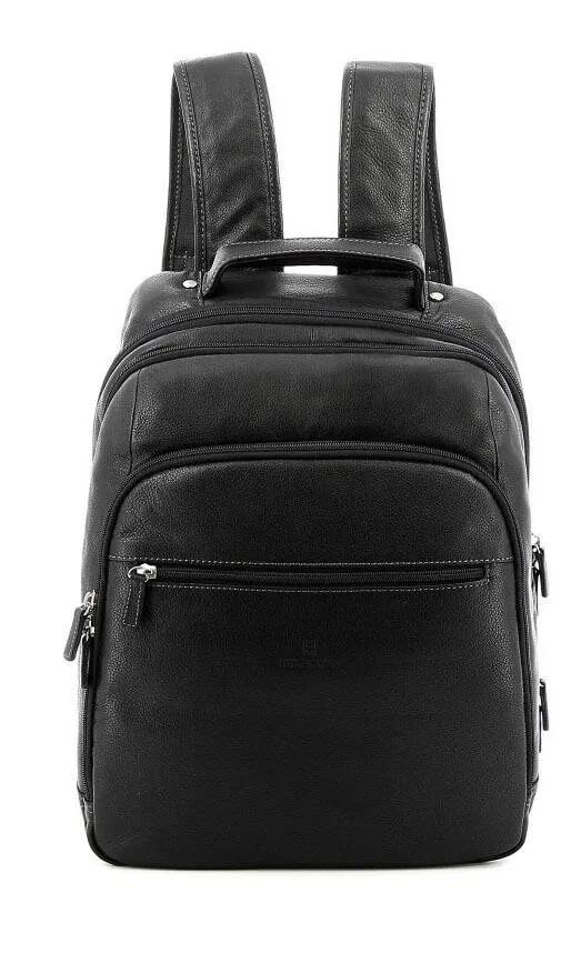 Black leather cowhide backpack 462539