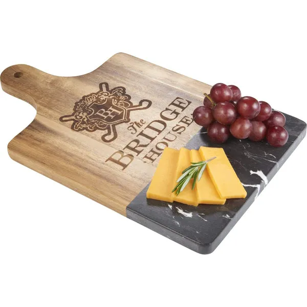 Black Marble and Wood Cutting Board