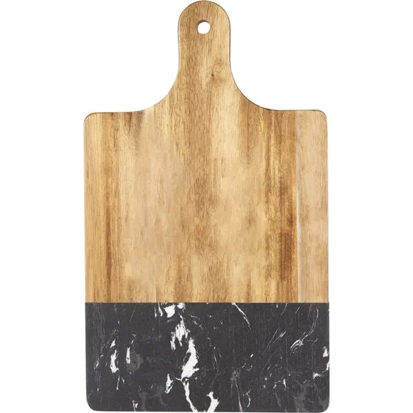 Black Marble and Wood Cutting Board