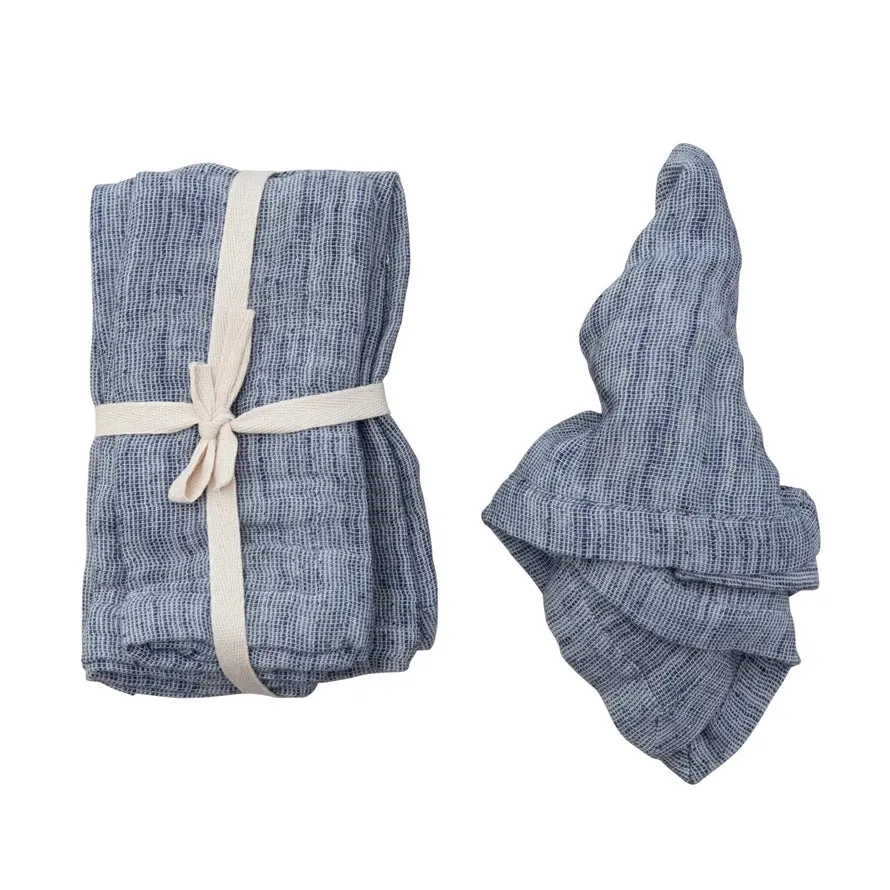 Blue Linen Napkins (Set of 4)