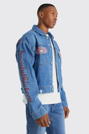 Boxy Fit Back Graphic Denim Jacket