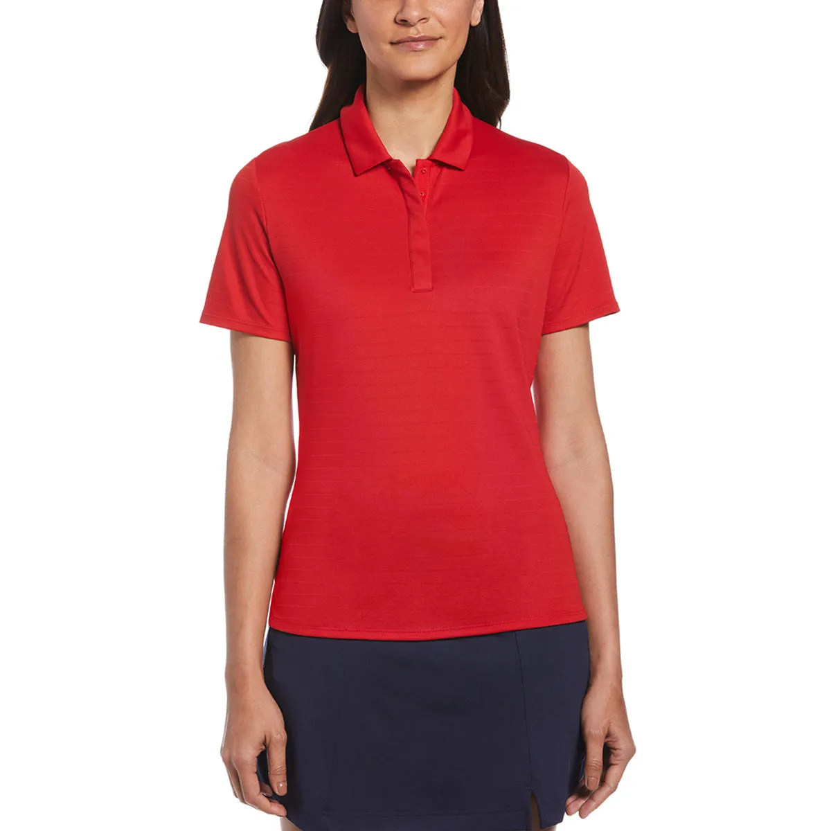 Callaway Women's Salsa Red Eco Horizontal Textured Polo