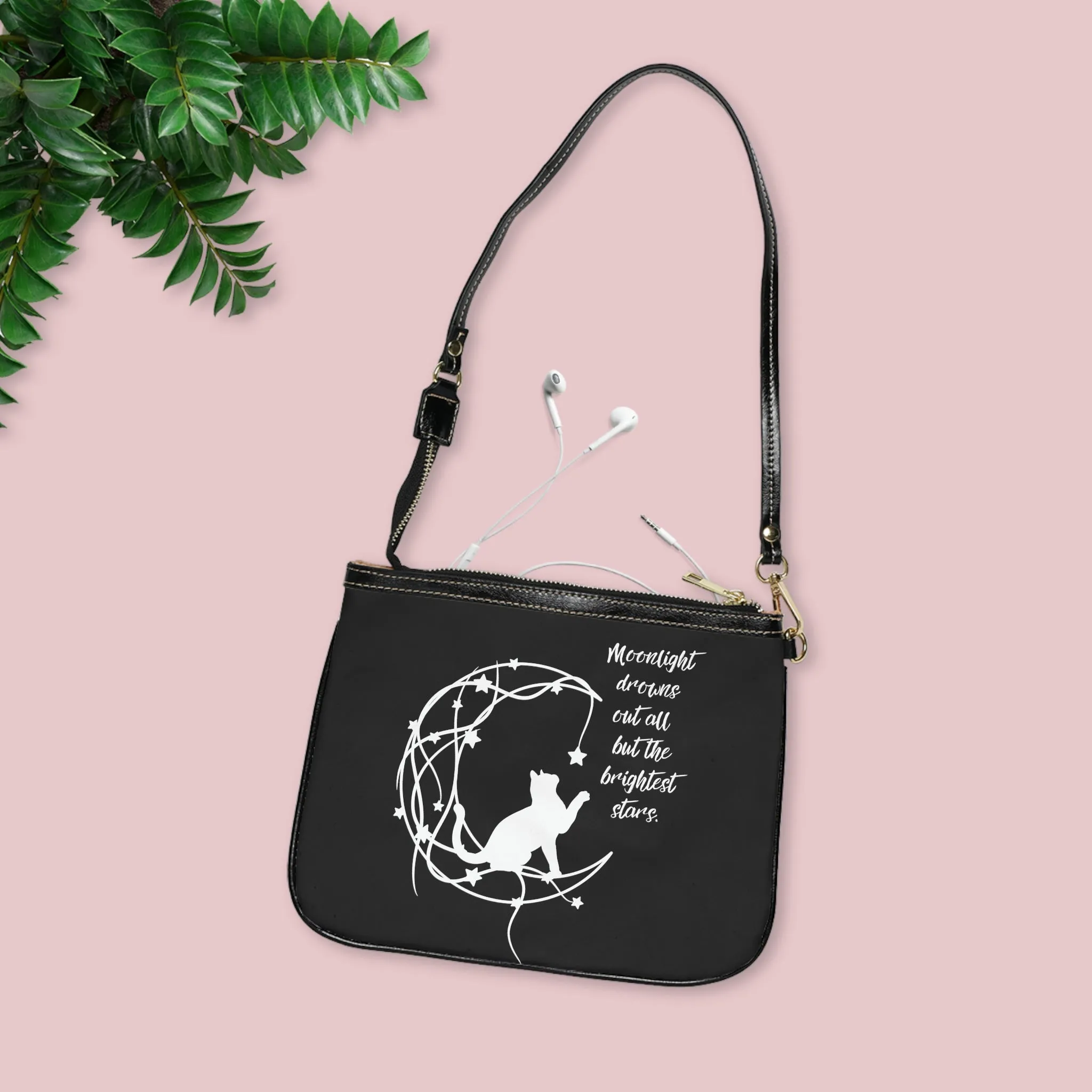 Cat and moon Small Shoulder Bag