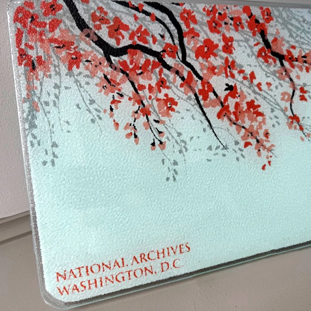 Cherry Blossom Glass Cutting Board