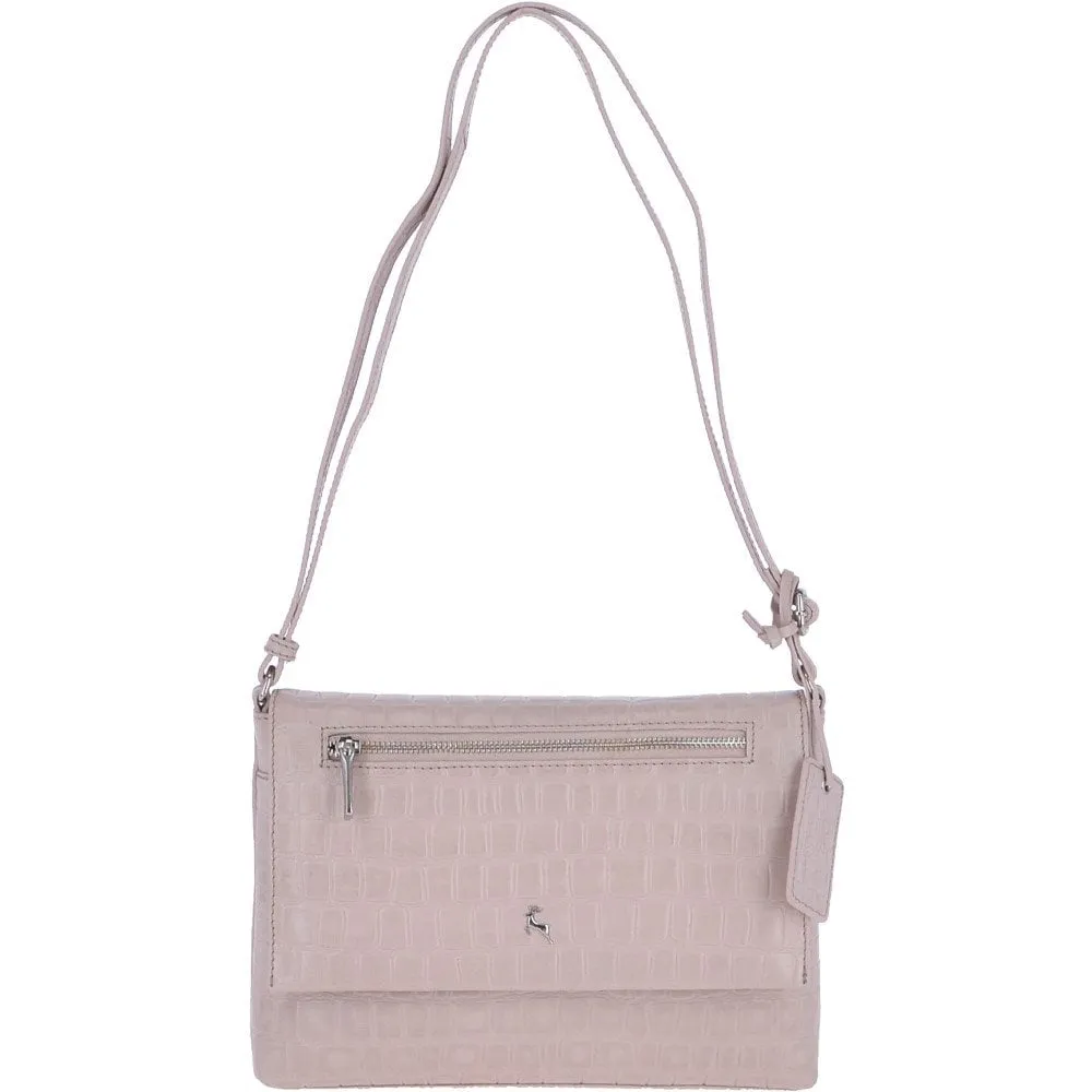 Crocodile Print Cross Body Bag Blush – 62753