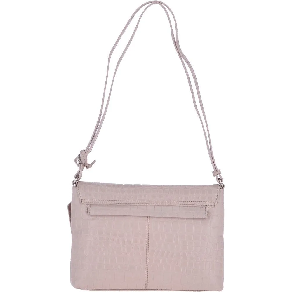 Crocodile Print Cross Body Bag Blush – 62753