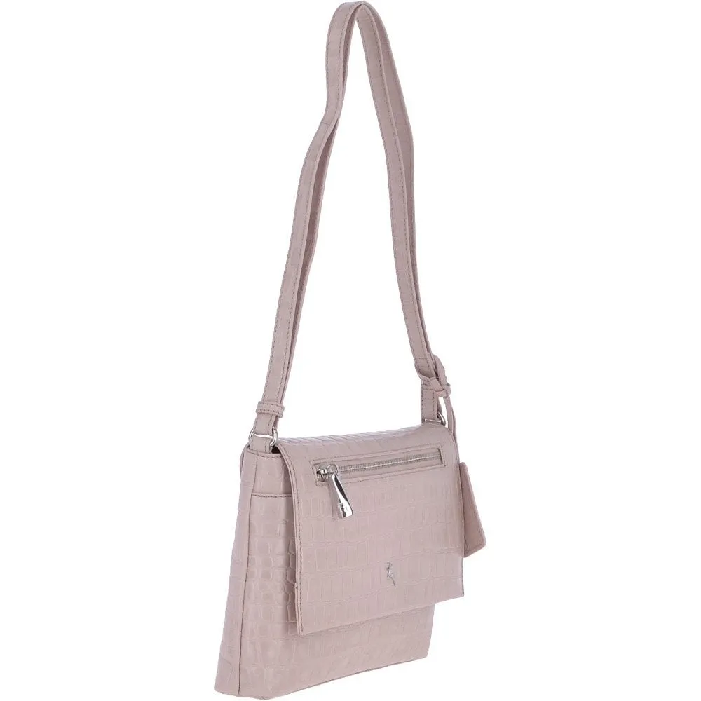 Crocodile Print Cross Body Bag Blush – 62753