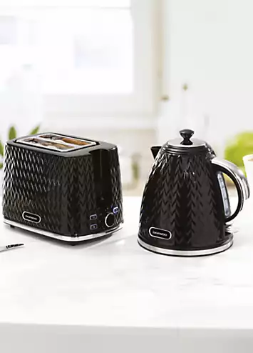 Daewoo Argyle Kettle & 2 Slice Toaster SDA1773 / SDA1774 - Black | Kaleidoscope