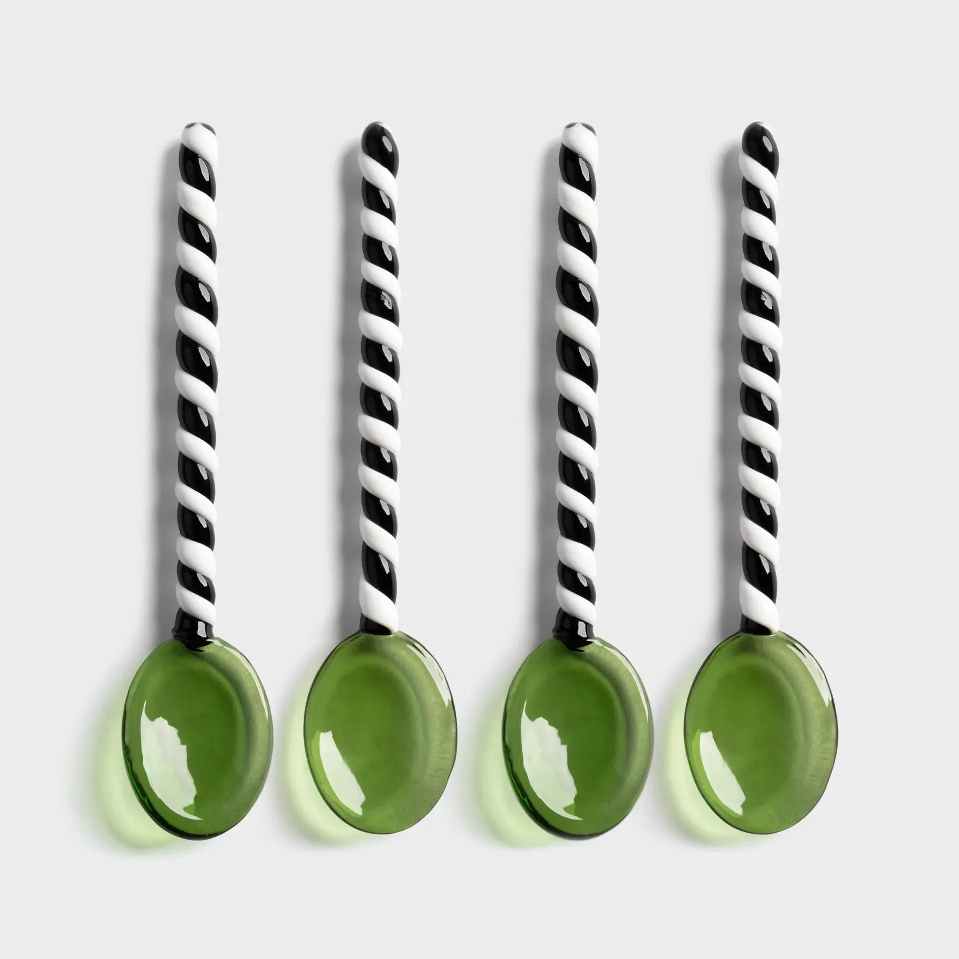 Duet Glass Spoon | Set of 4 (Green)