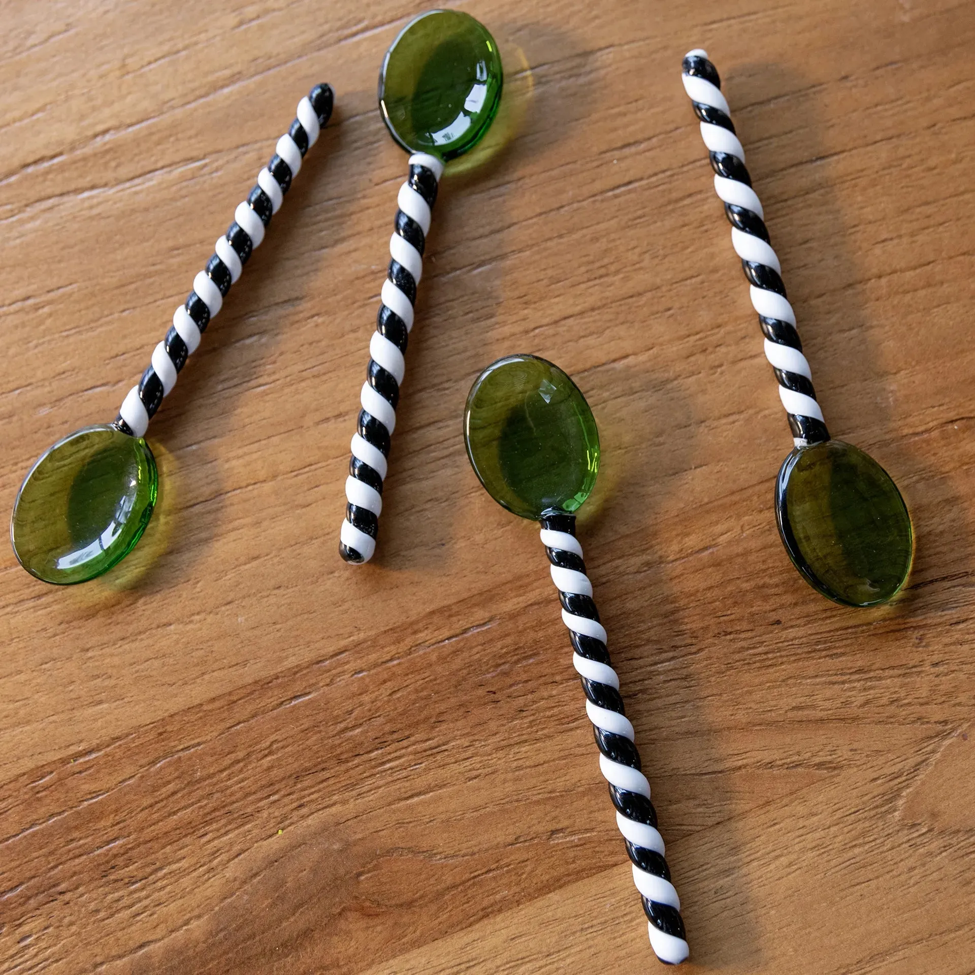 Duet Glass Spoon | Set of 4 (Green)