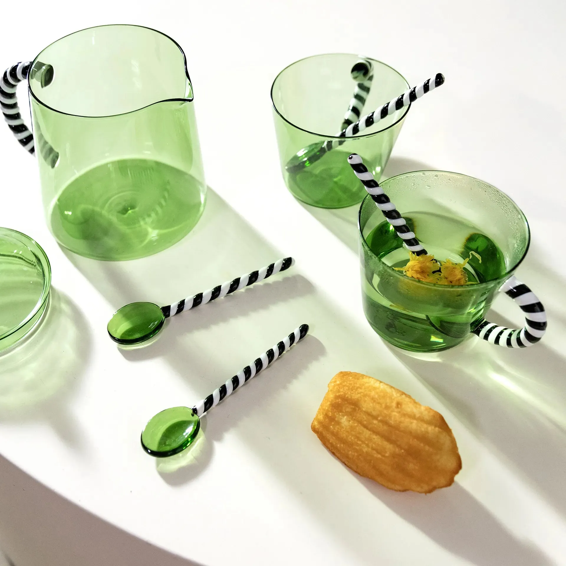 Duet Glass Spoon | Set of 4 (Green)