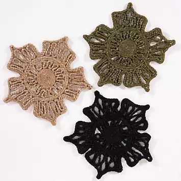 Esselle Severn Jute Star Crochet Set of 2 Placemats | Kaleidoscope