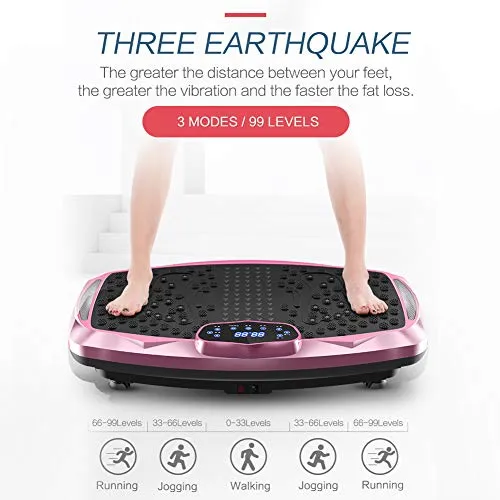 Extra Large Vibration Plate Exercise Machine - Detachable Resistance Bands