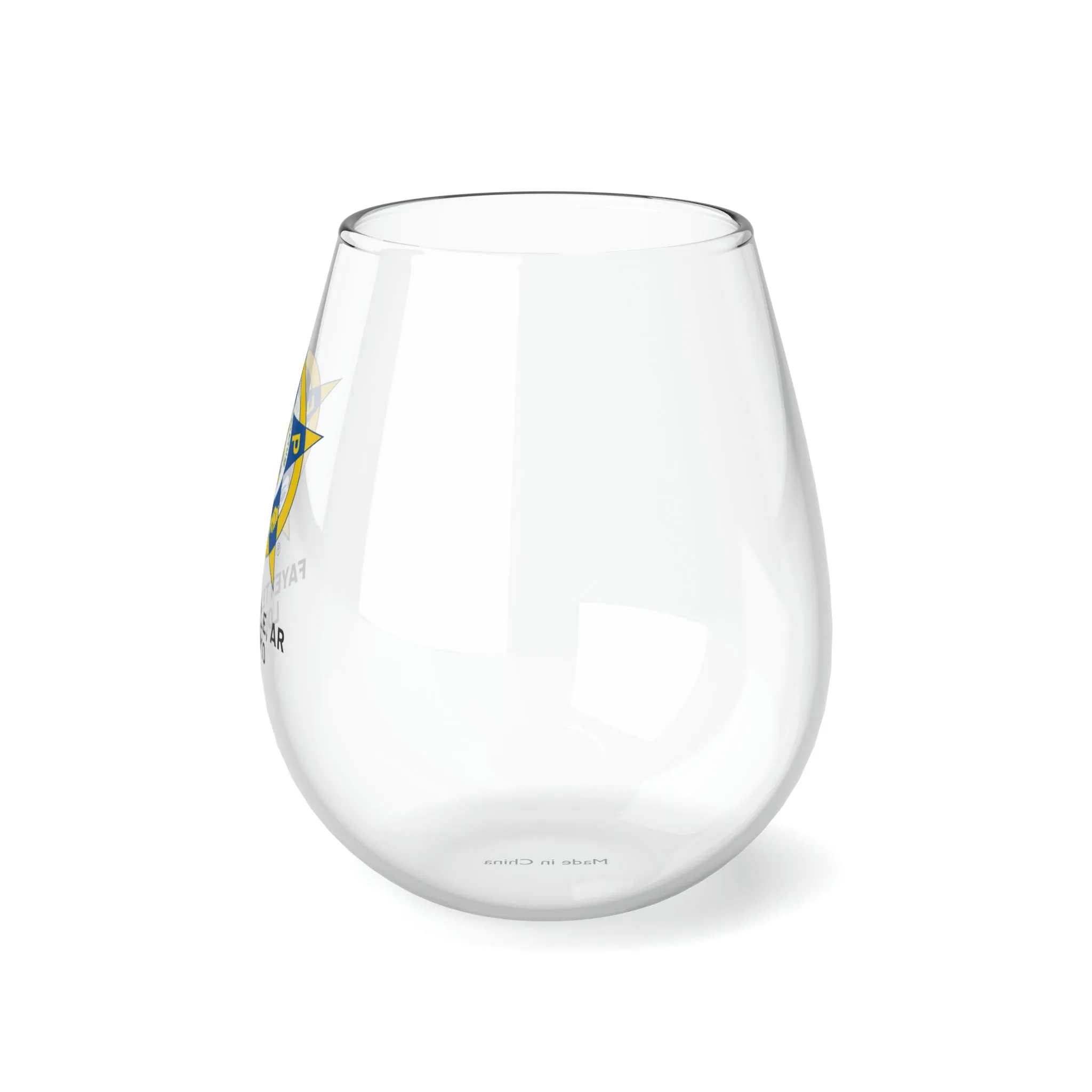 Fayetteville FOP Stemless Wine Glass