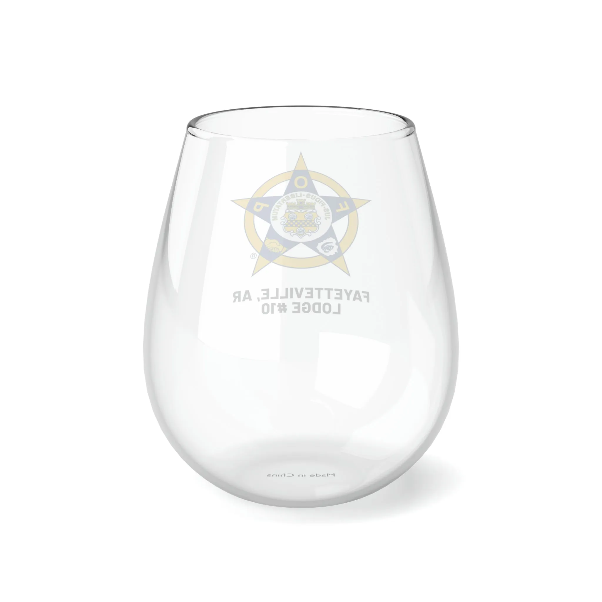 Fayetteville FOP Stemless Wine Glass