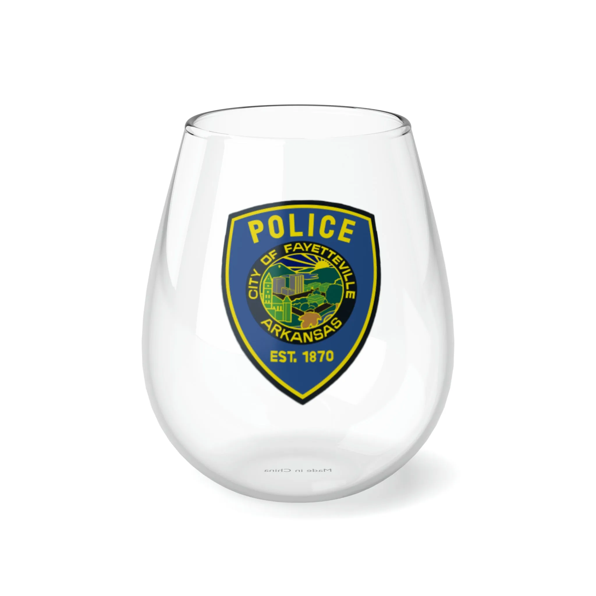 Fayetteville PD Stemless Wine Glass