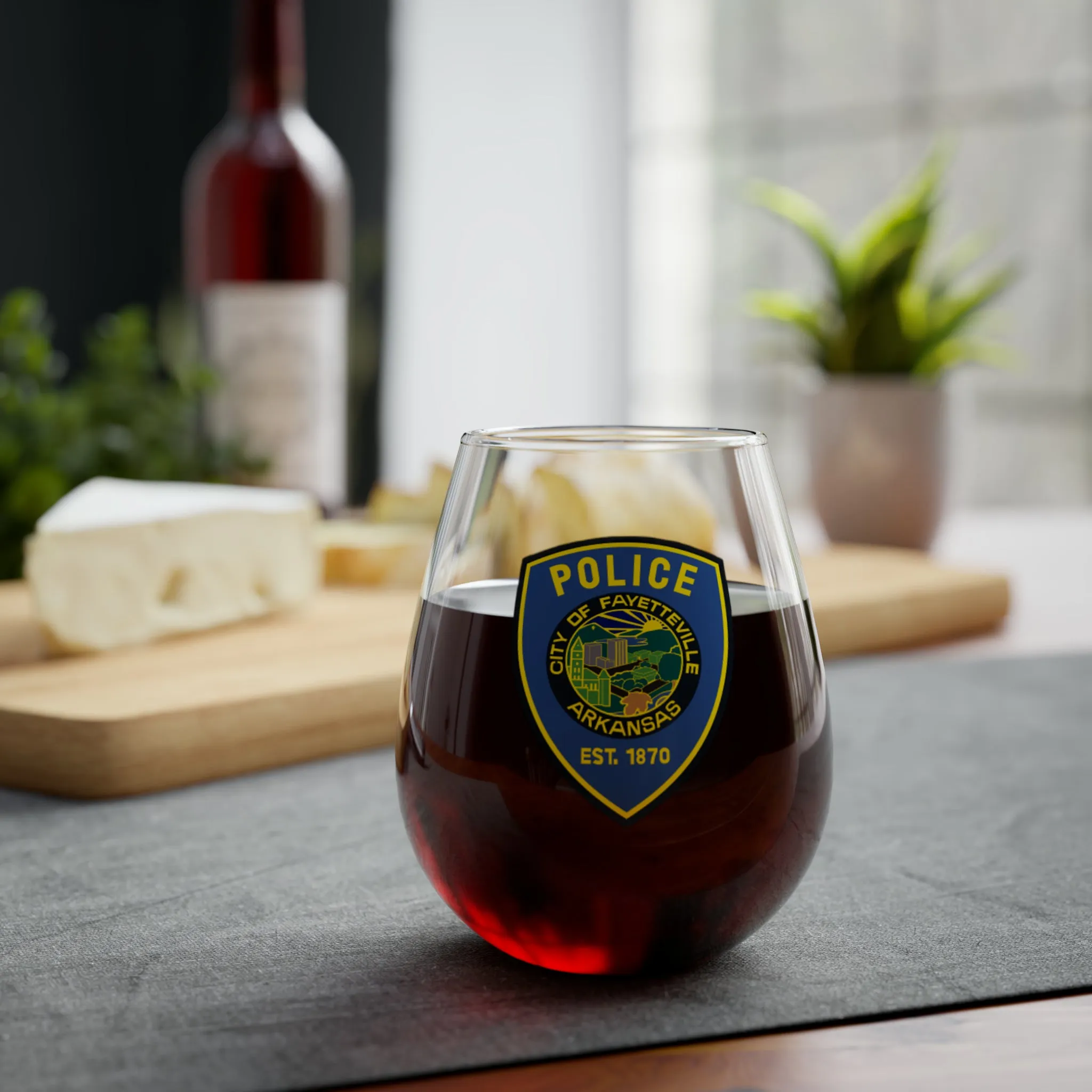 Fayetteville PD Stemless Wine Glass