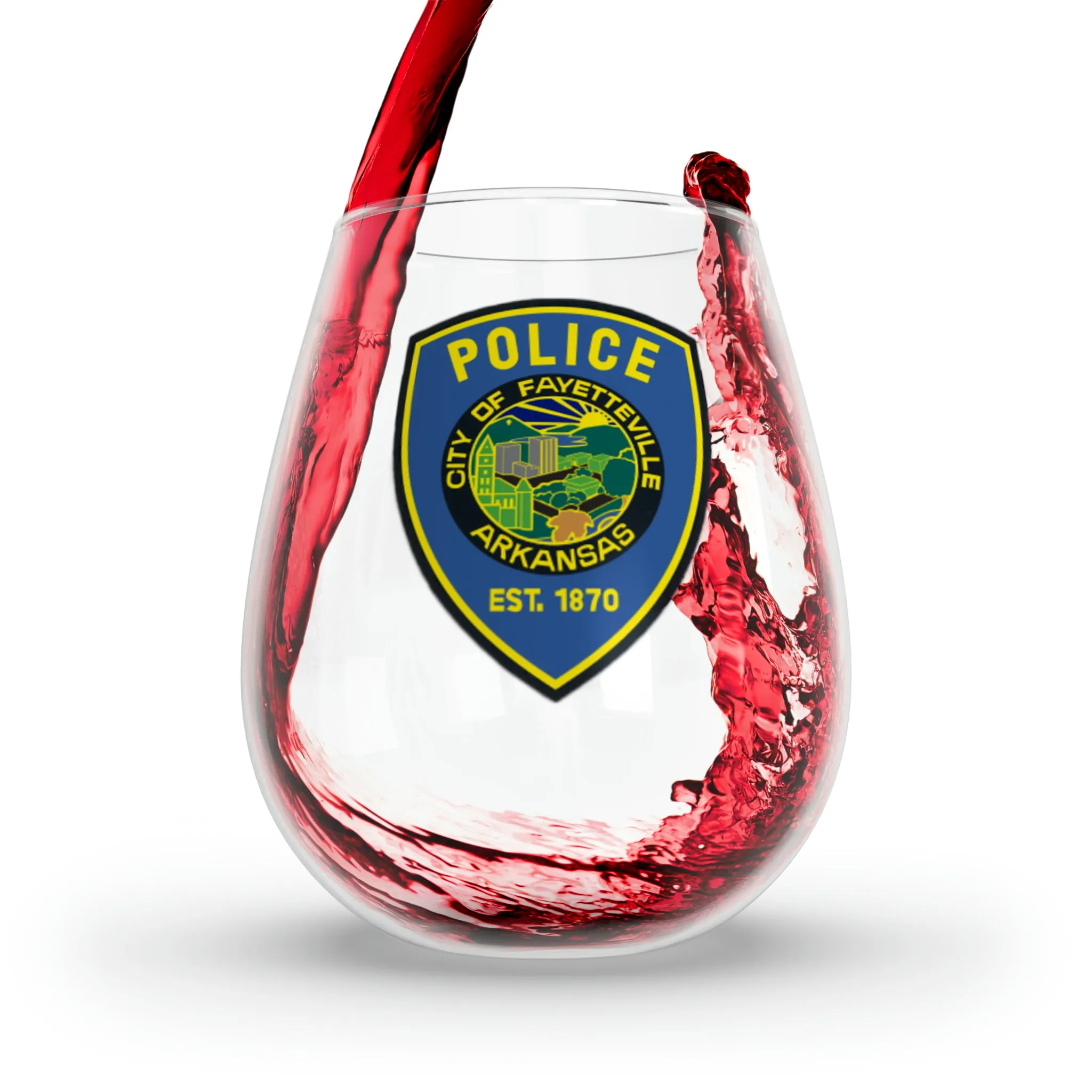 Fayetteville PD Stemless Wine Glass