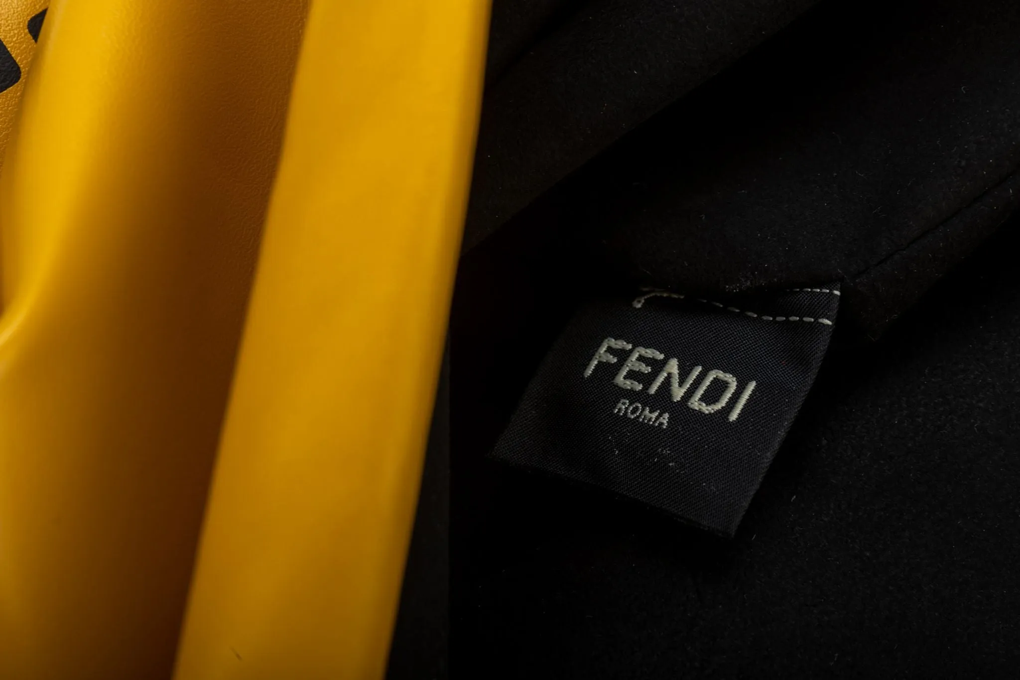 Fendi New Large Yellow Cross Body Bag