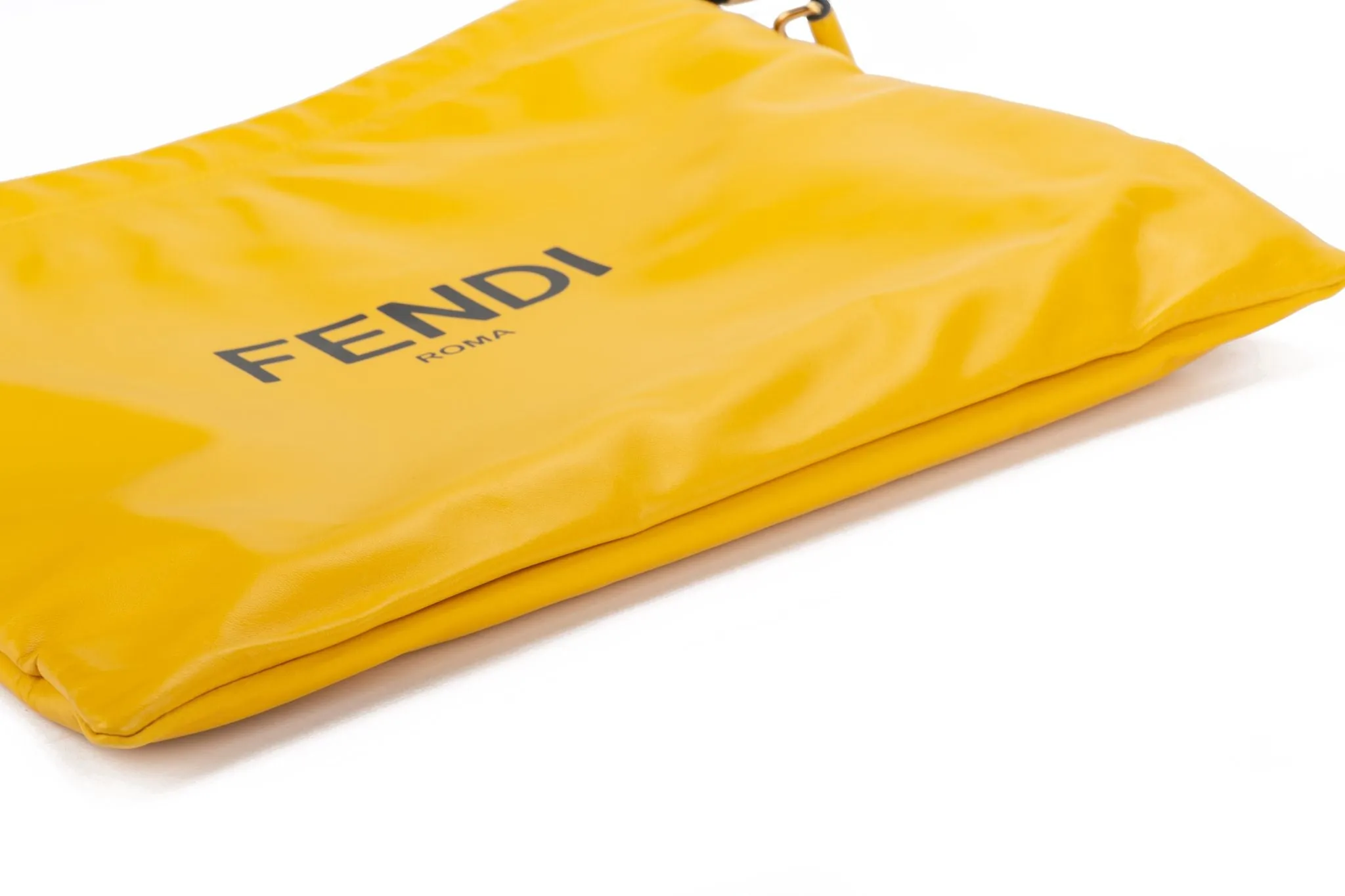 Fendi New Large Yellow Cross Body Bag