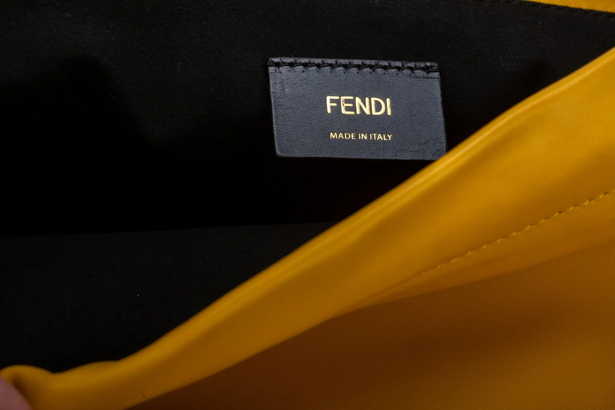 Fendi New Large Yellow Cross Body Bag