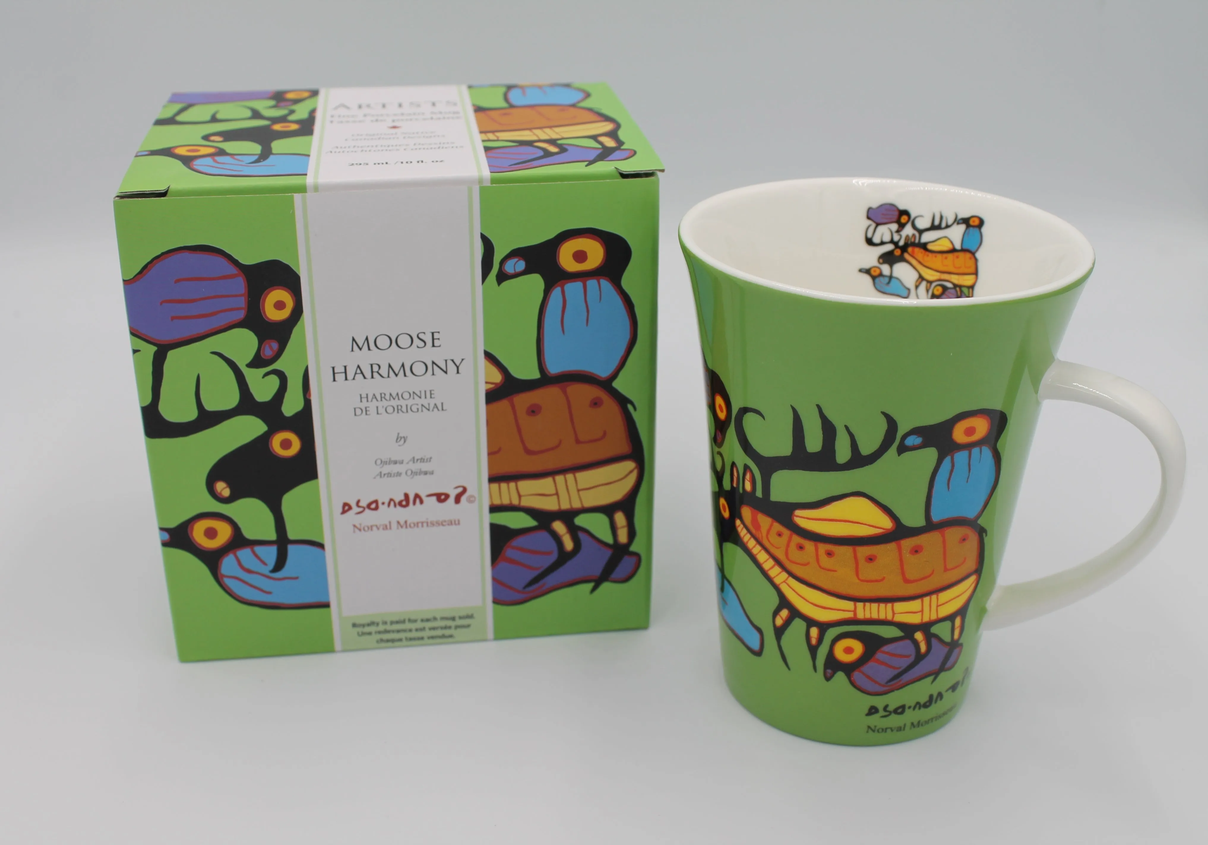 Fine Porcelain Mug Moose by Norval Morriseau