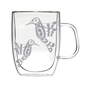 Francis Dick Hummingbird Double-Wall Glass Mug