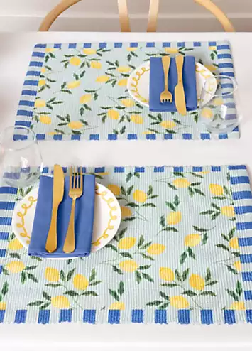 furn. Lemons Set of 4 Table Placemats | Kaleidoscope