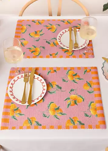 furn. Oranges Set of 4 Table Placemats | Kaleidoscope