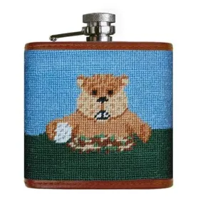 Gopher Golf Needlepoint Flask