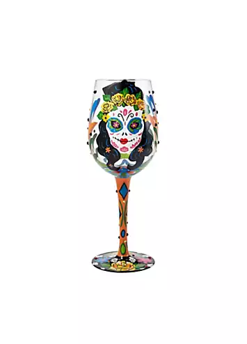 Halloween Lolita Sugar Skulls Wine Glass in Tube | Kaleidoscope