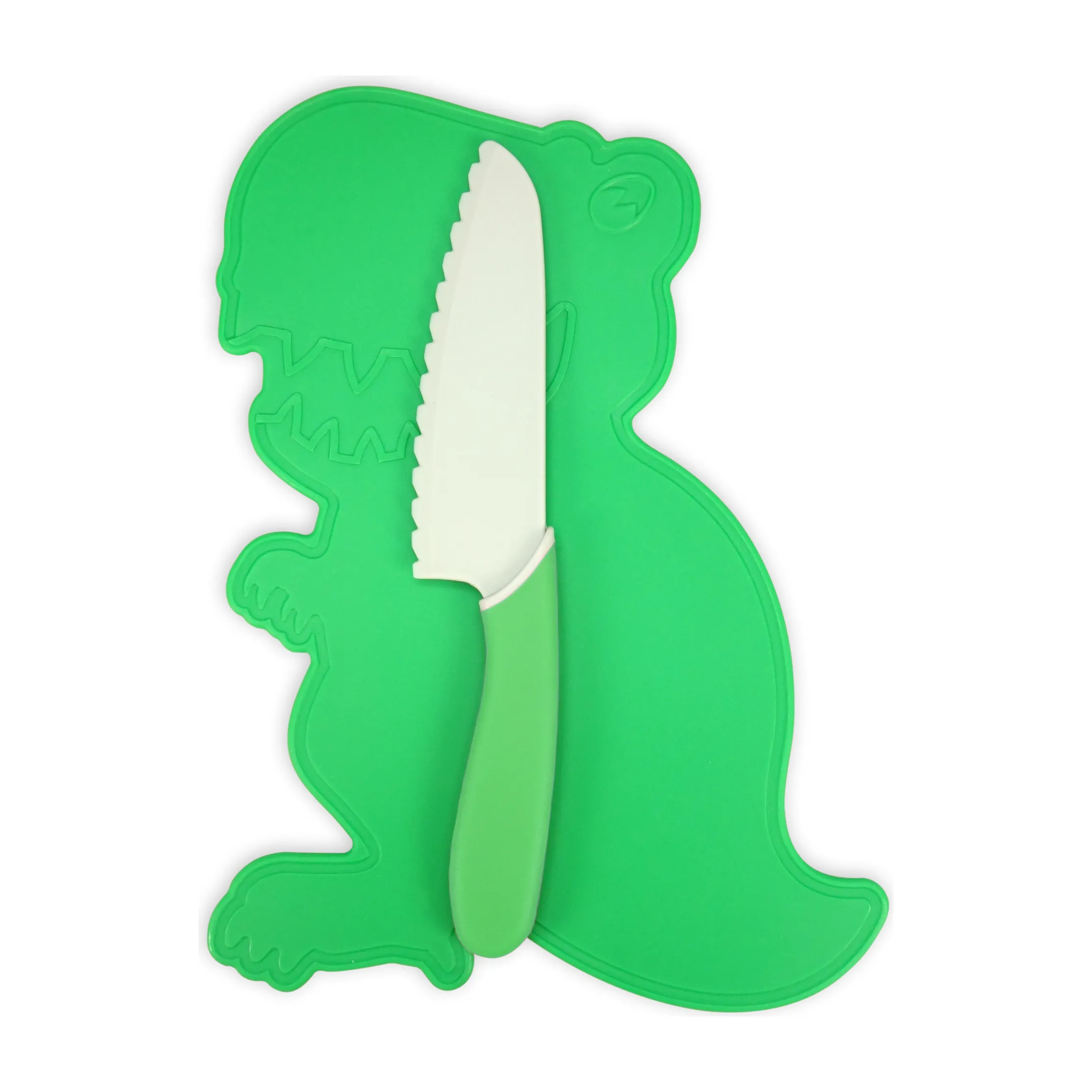 Handstand Kitchen Dinosaur Cutting Board & Knife Set